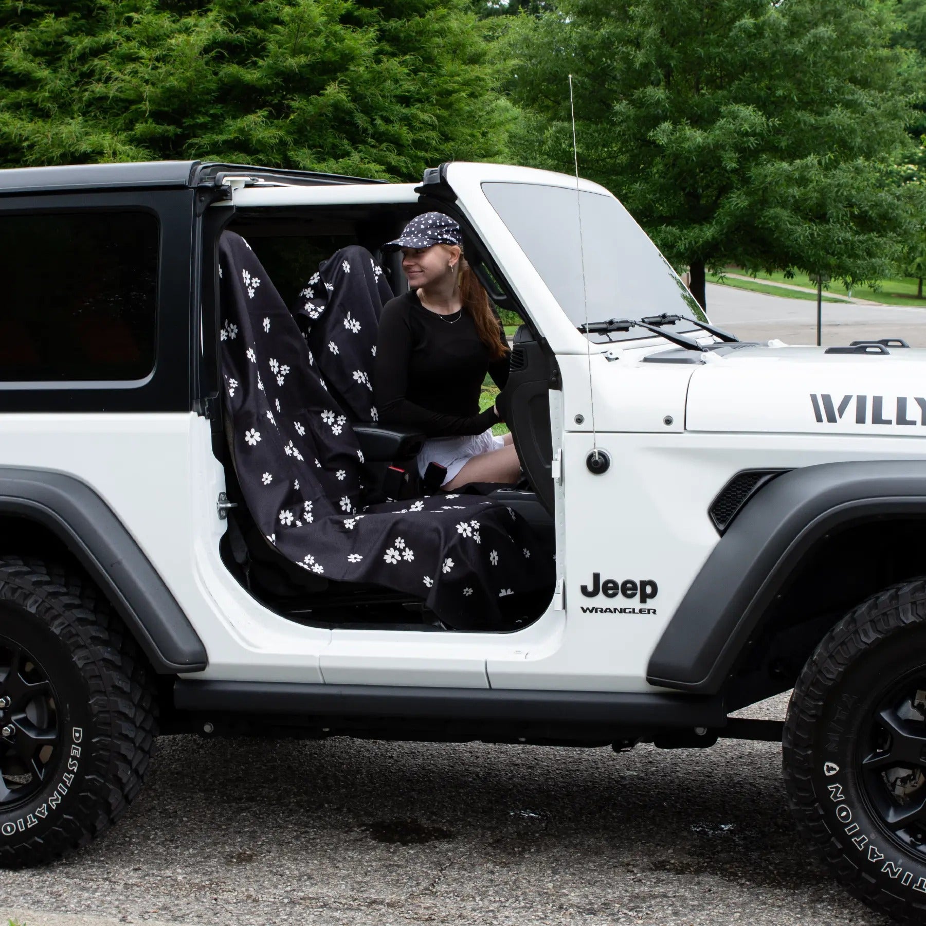 Florid Declamation Car Seat Cover Towel - Silicone-Lined Hood Universal Fit Car Seat Cover Towel for Sweat Protection