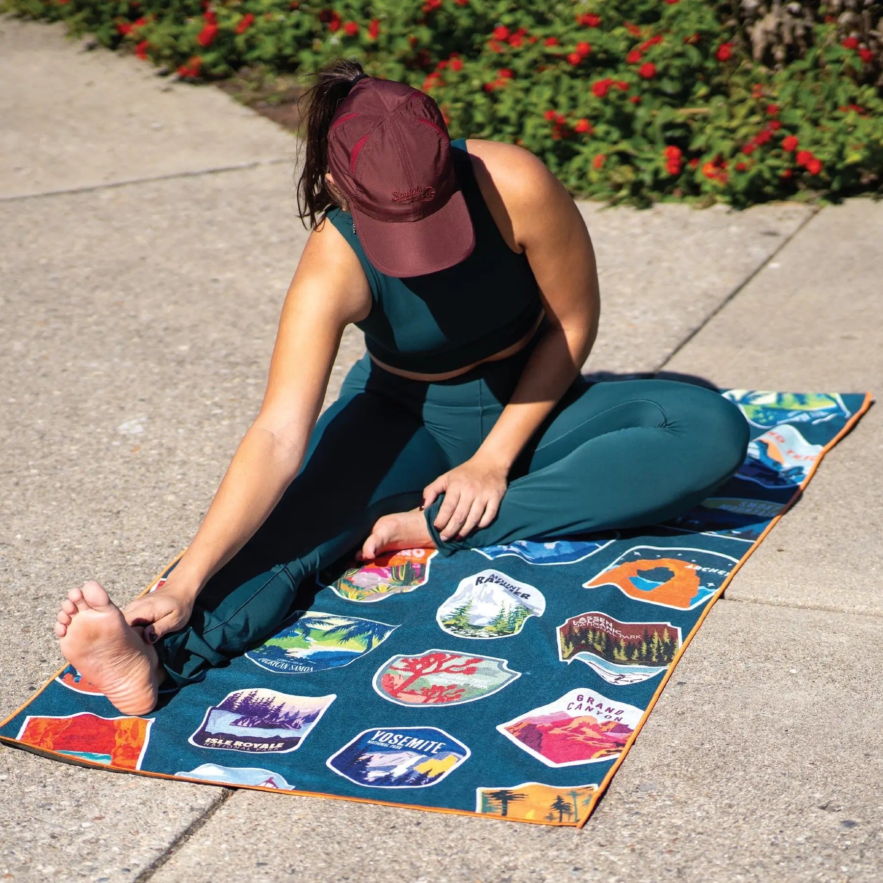 National Parks Car Seat Cover Towel - Silicone-Lined Hood Universal Fit Car Seat Cover Towel for Sweat Protection