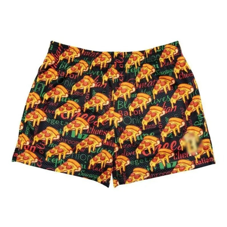 Comfort Reed Shop Baseball Lifestyle 101 Pizza Youth Shorts Quick-Dry Summer Streetwear Trendy Elastic Waistband Unisex Fit for Women & Youth