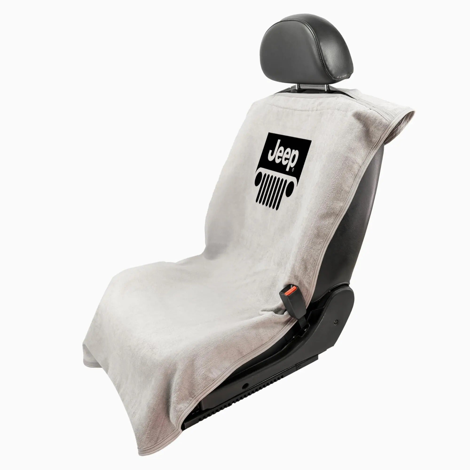 Seat Armour Seat Protector Towel 'Jeep with Grille' - Soft Machine Washable Jeep Seat Cover Towel - Easy to Install, Multipurpose Jeep Seat Towel - Gray