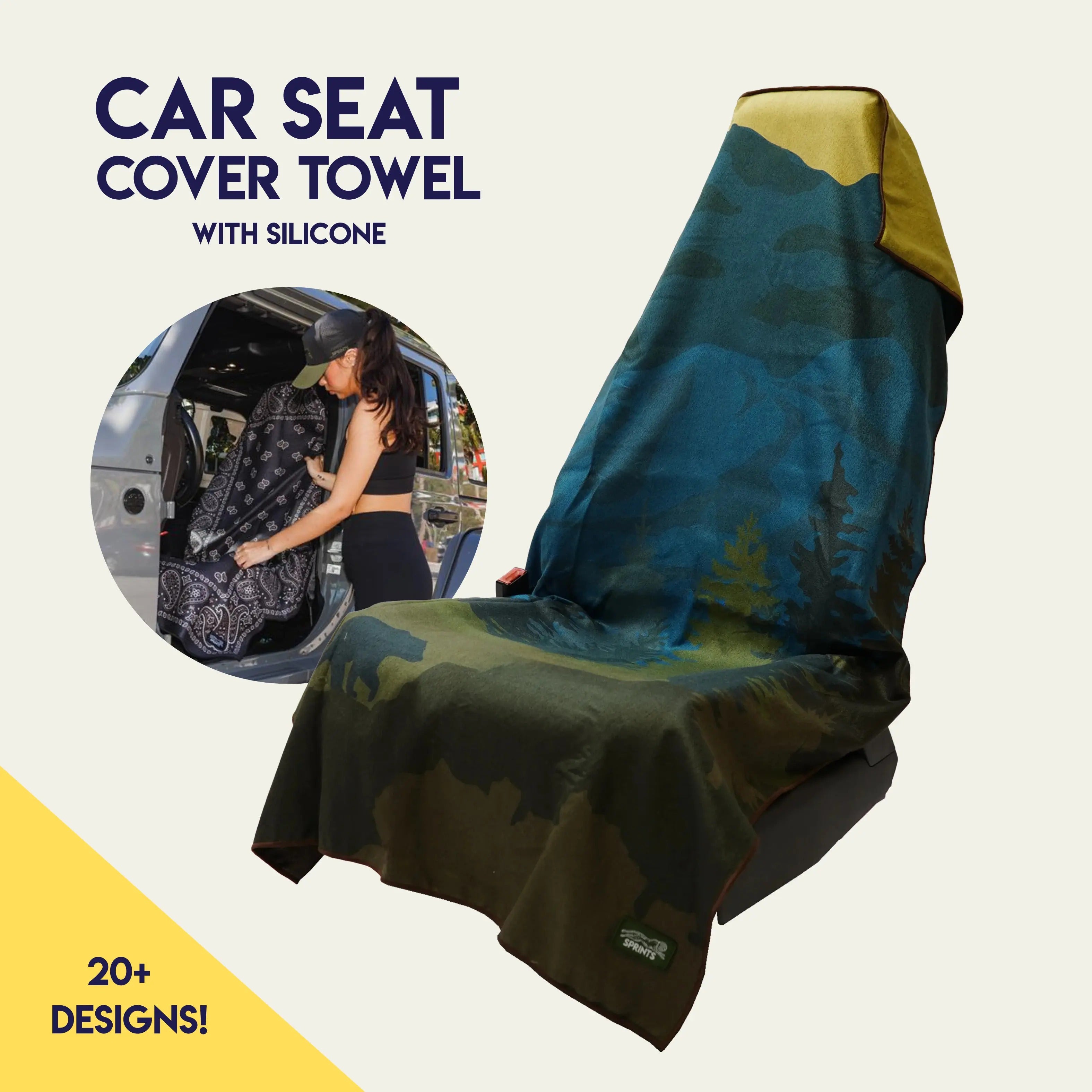 Grizzly Guide Car Seat Cover Towel - Silicone-Lined Hood Universal Fit Car Seat Cover Towel for Sweat Protection