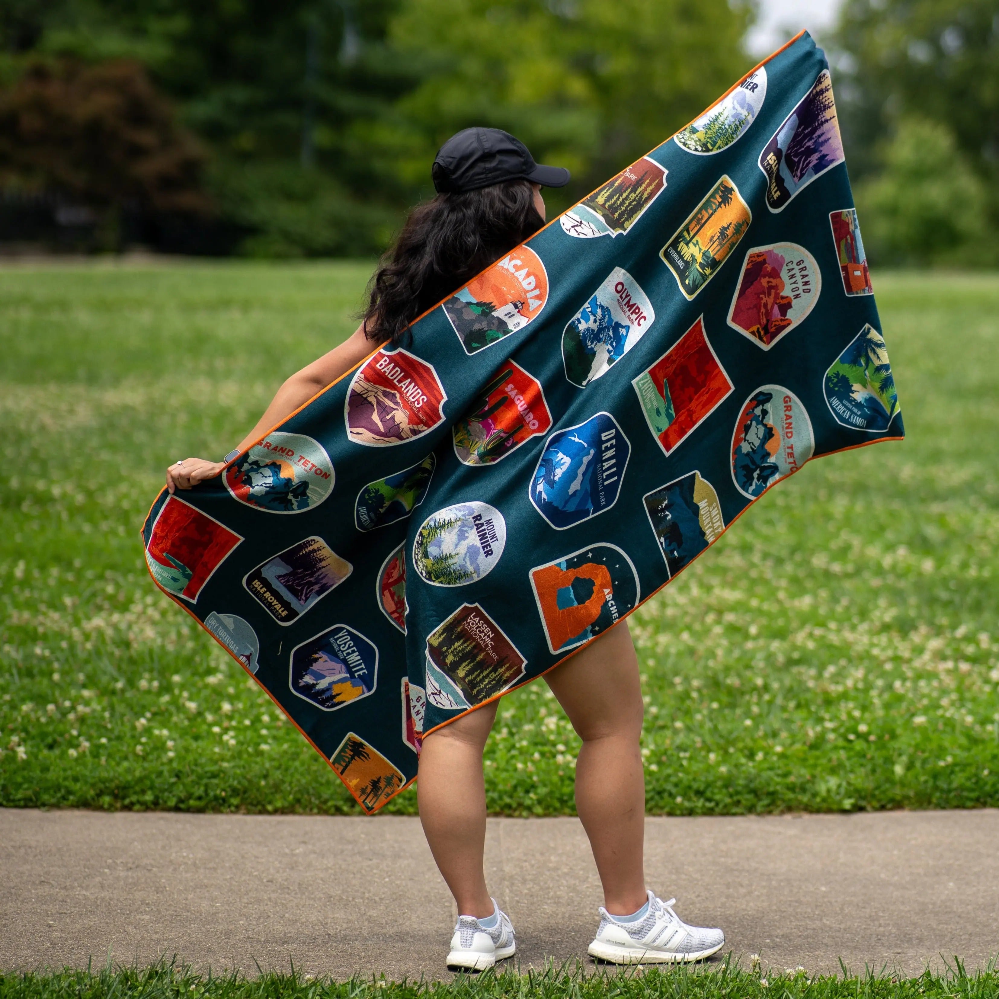 National Parks Car Seat Cover Towel - Silicone-Lined Hood Universal Fit Car Seat Cover Towel for Sweat Protection