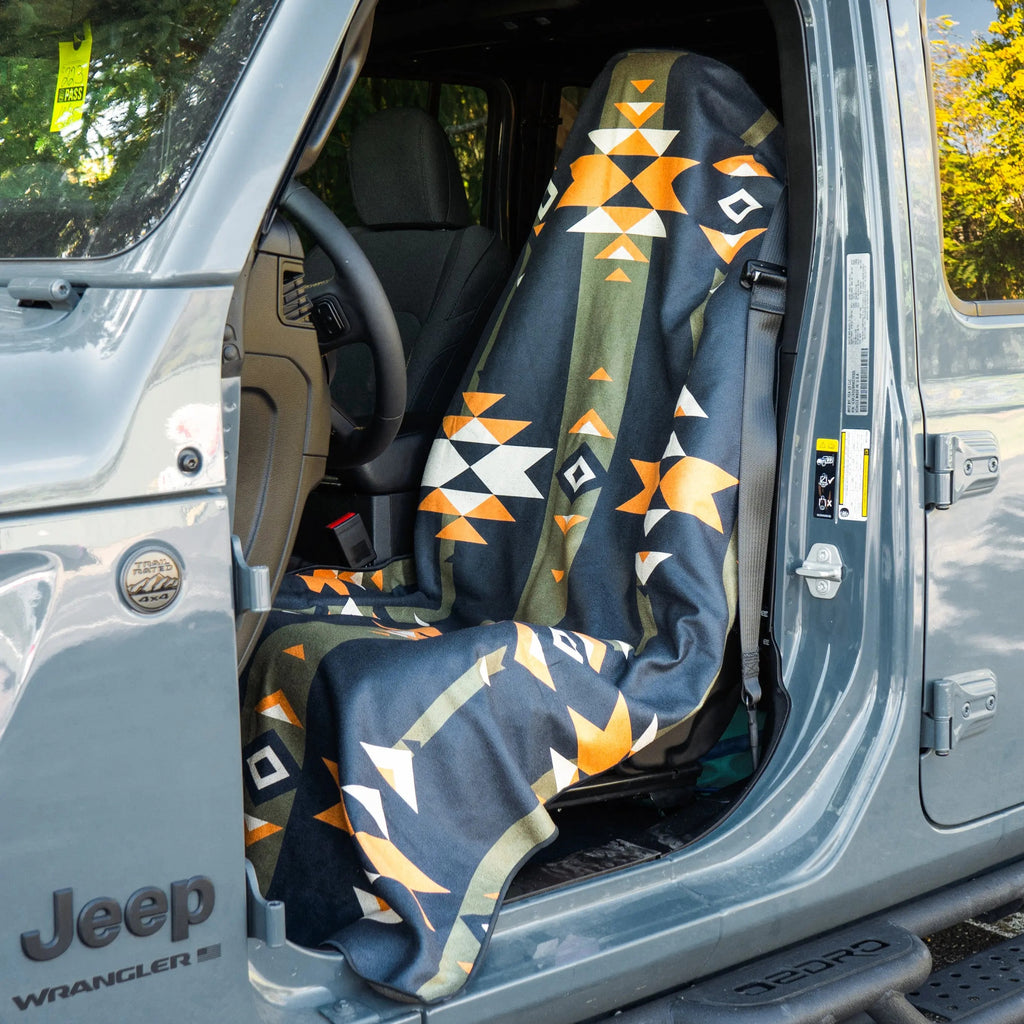 Steppes Frontier Car Seat Cover Towel - Silicone-Lined Hood Universal Fit Car Seat Cover Towel for Sweat Protection