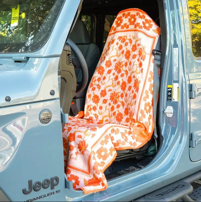 Paisley Probs Car Seat Cover Towel - Silicone-Lined Hood Universal Fit Car Seat Cover Towel for Sweat Protection After Gym, Running, Cycling, Yoga, Beach, Hiking, Fitness Training, and Outdoor Adventures